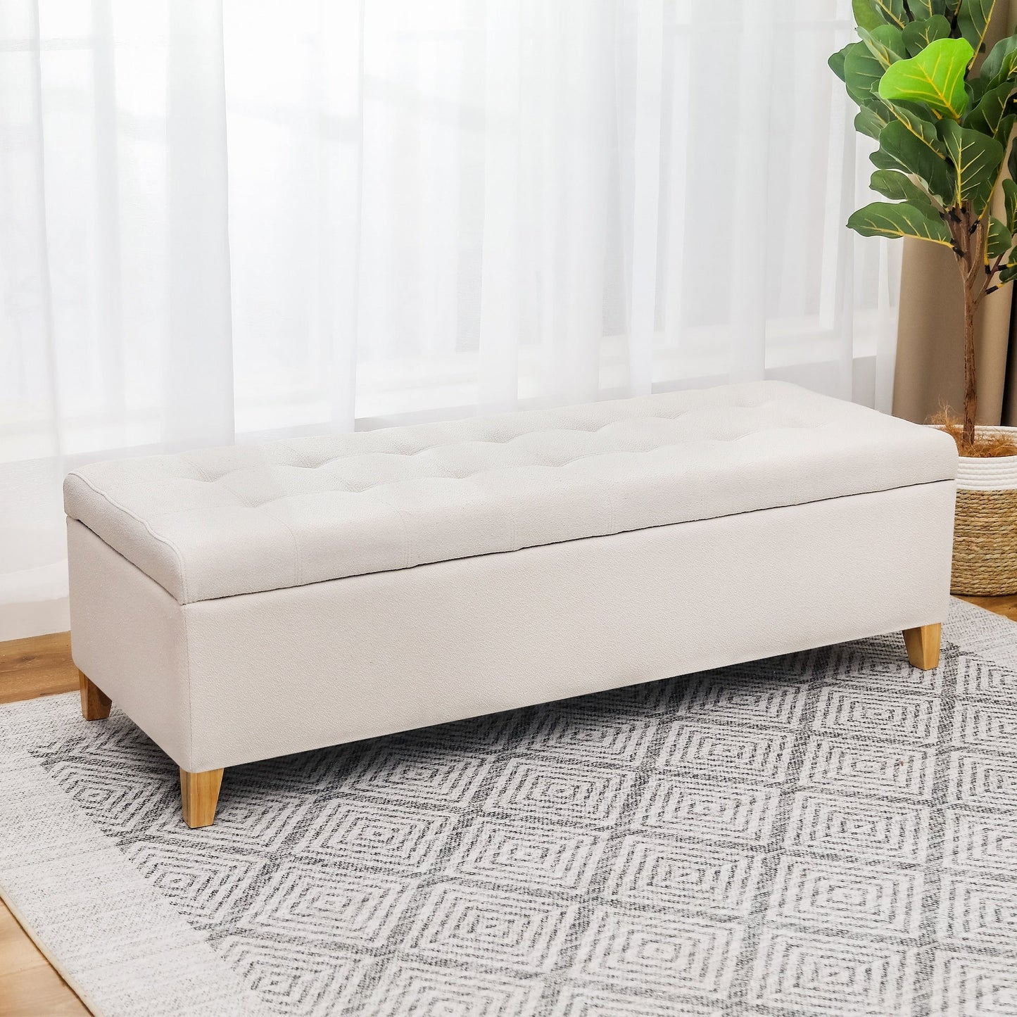 Tabouret de rangement Adeco 50 en simili cuir