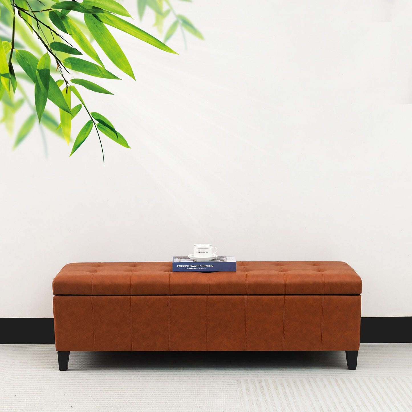 Tabouret de rangement Adeco 50 en simili cuir