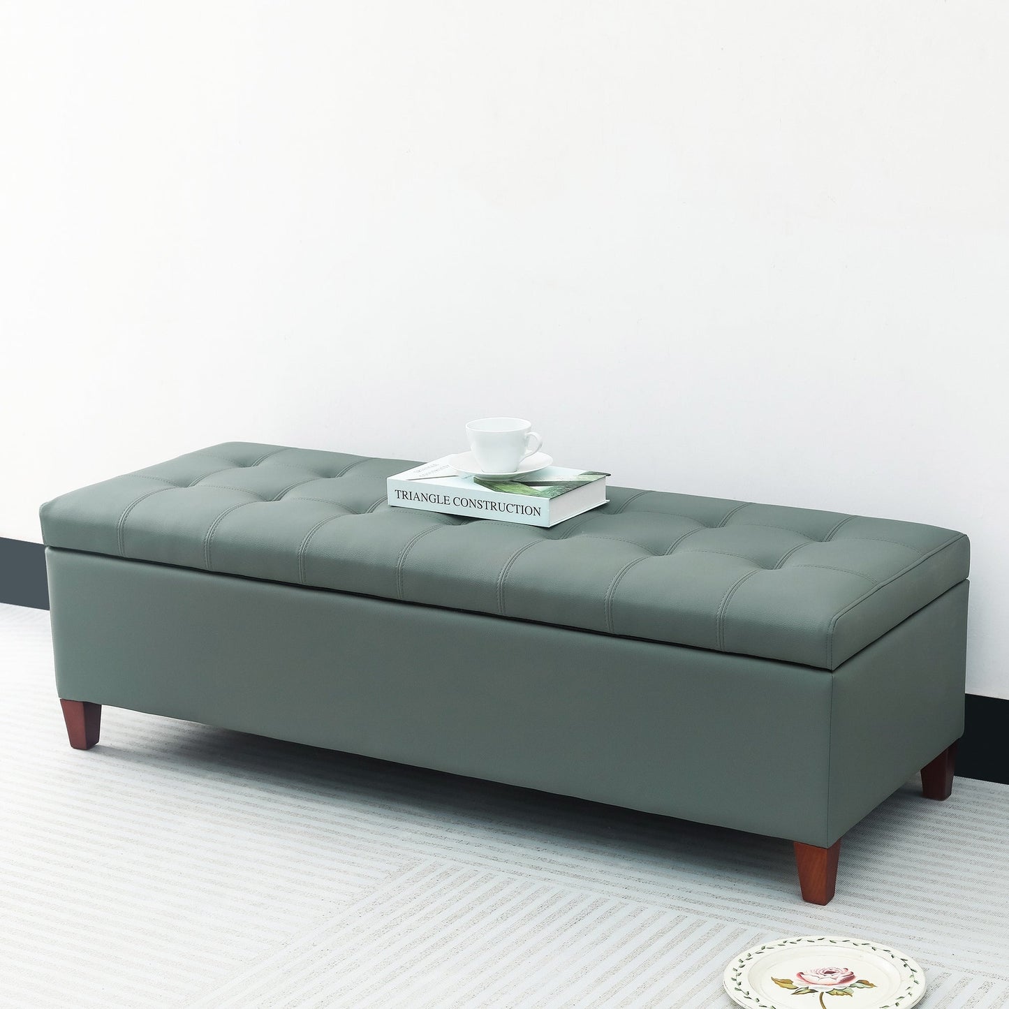 Tabouret de rangement Adeco 50 en simili cuir