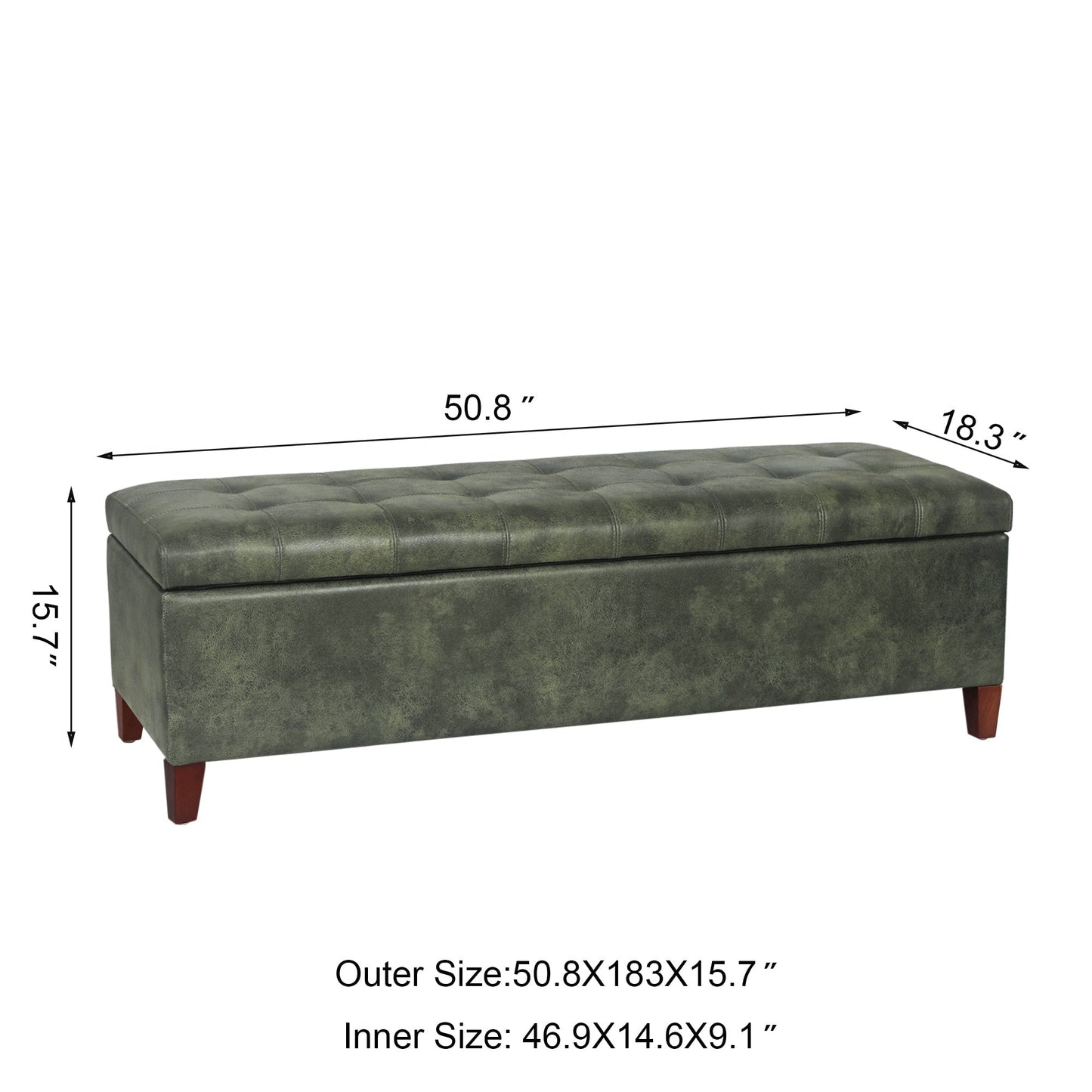 Tabouret de rangement Adeco 50 en simili cuir