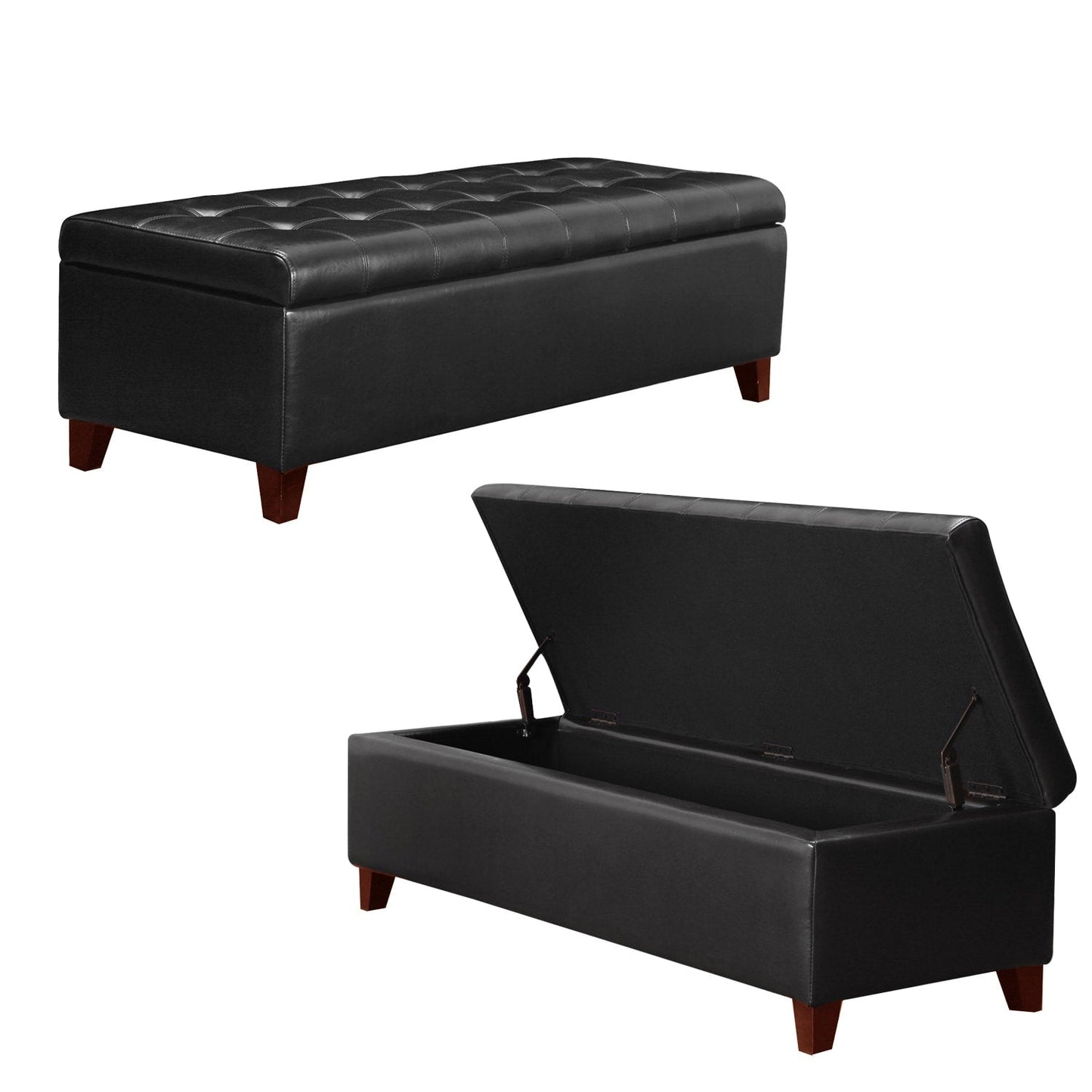 Tabouret de rangement Adeco 50 en simili cuir