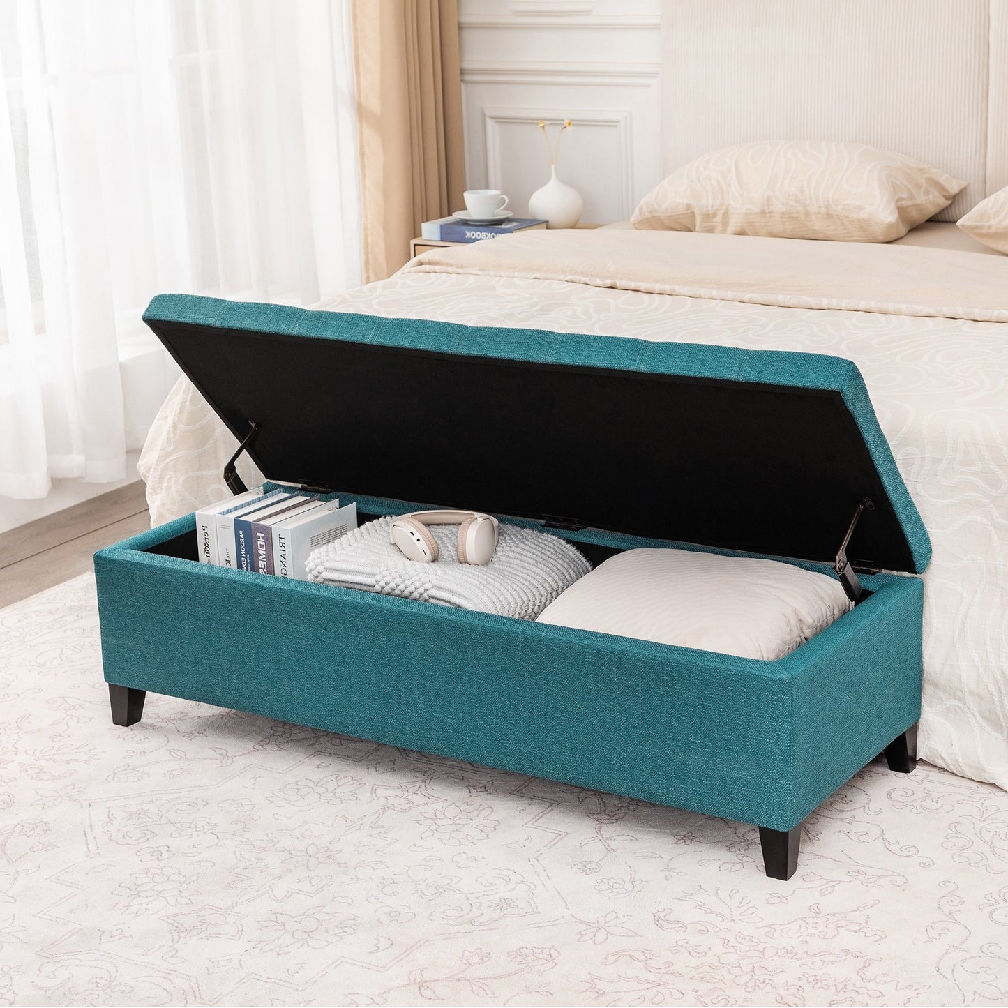 Tabouret de rangement Adeco 50 en simili cuir