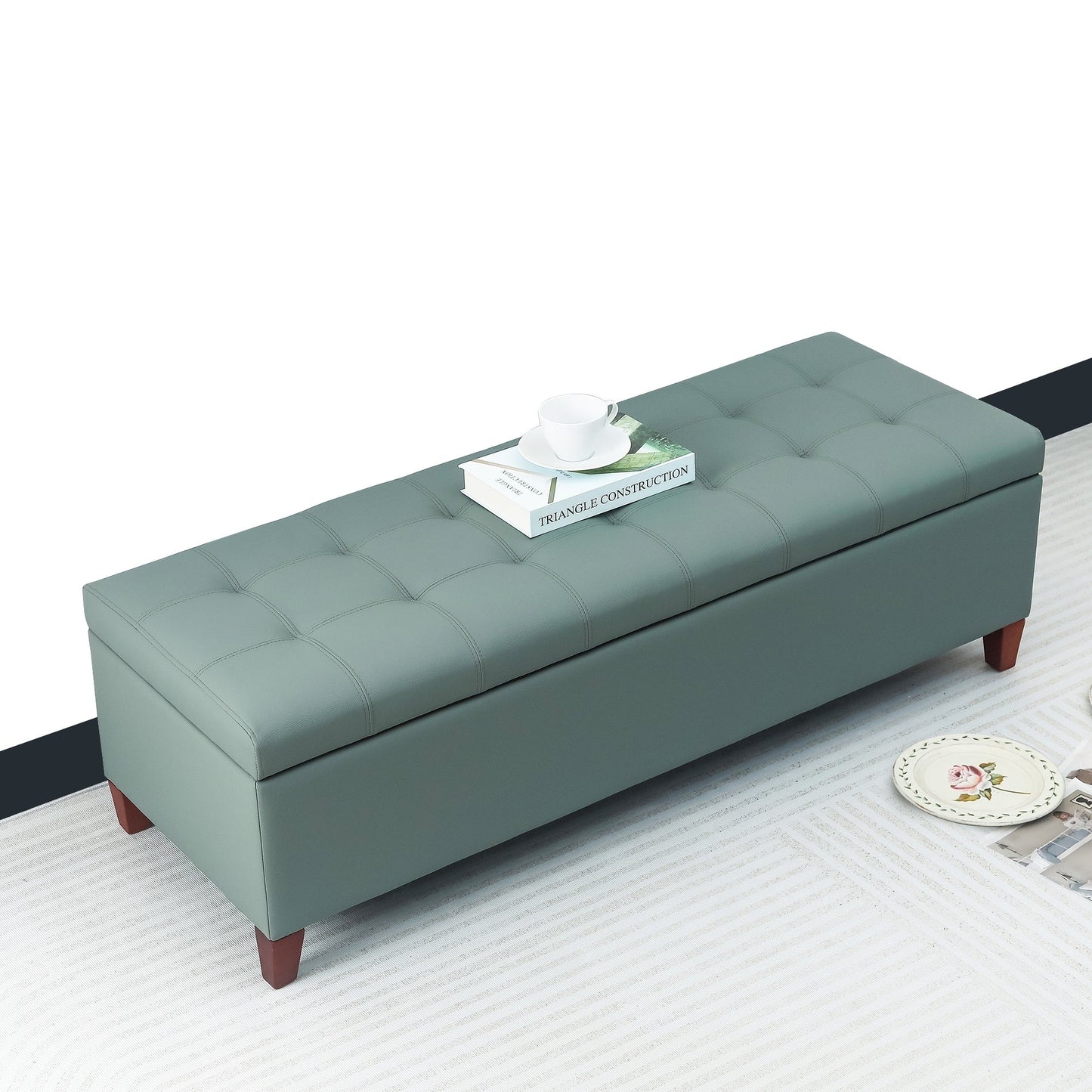 Tabouret de rangement Adeco 50 en simili cuir