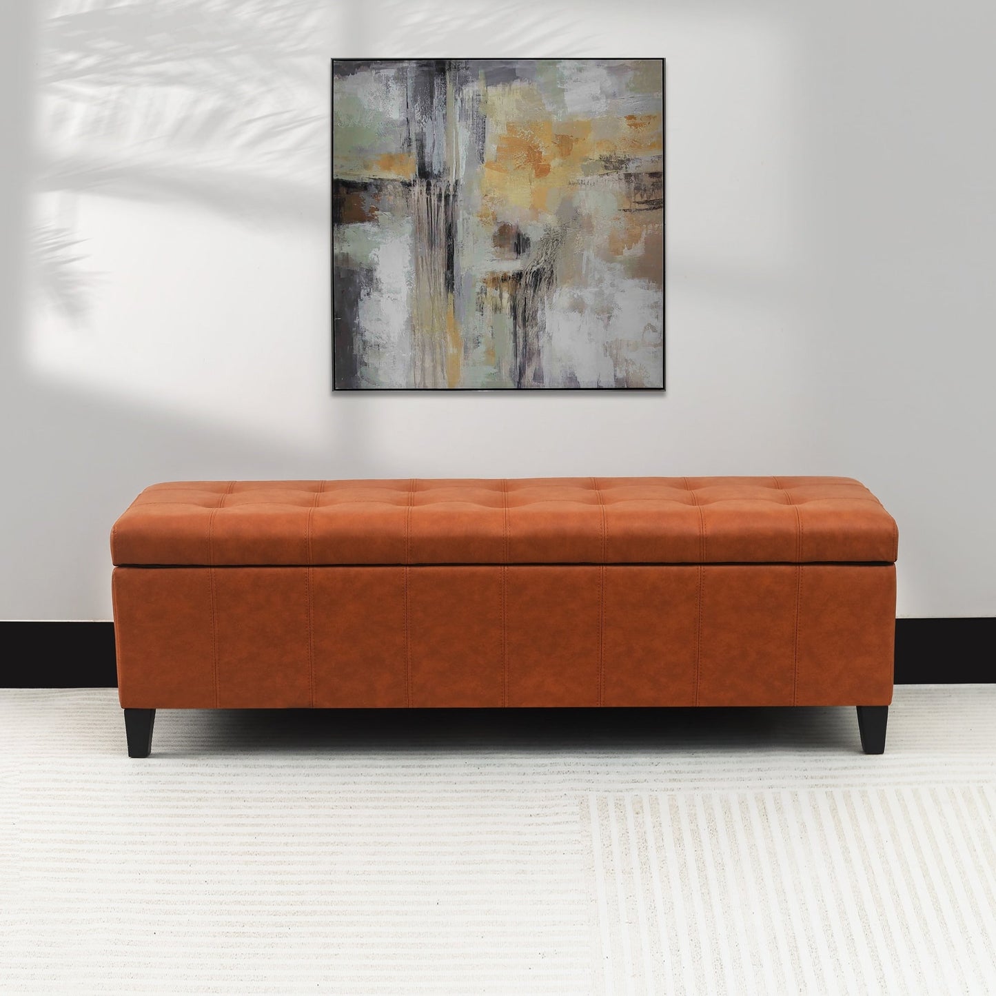 Tabouret de rangement Adeco 50 en simili cuir