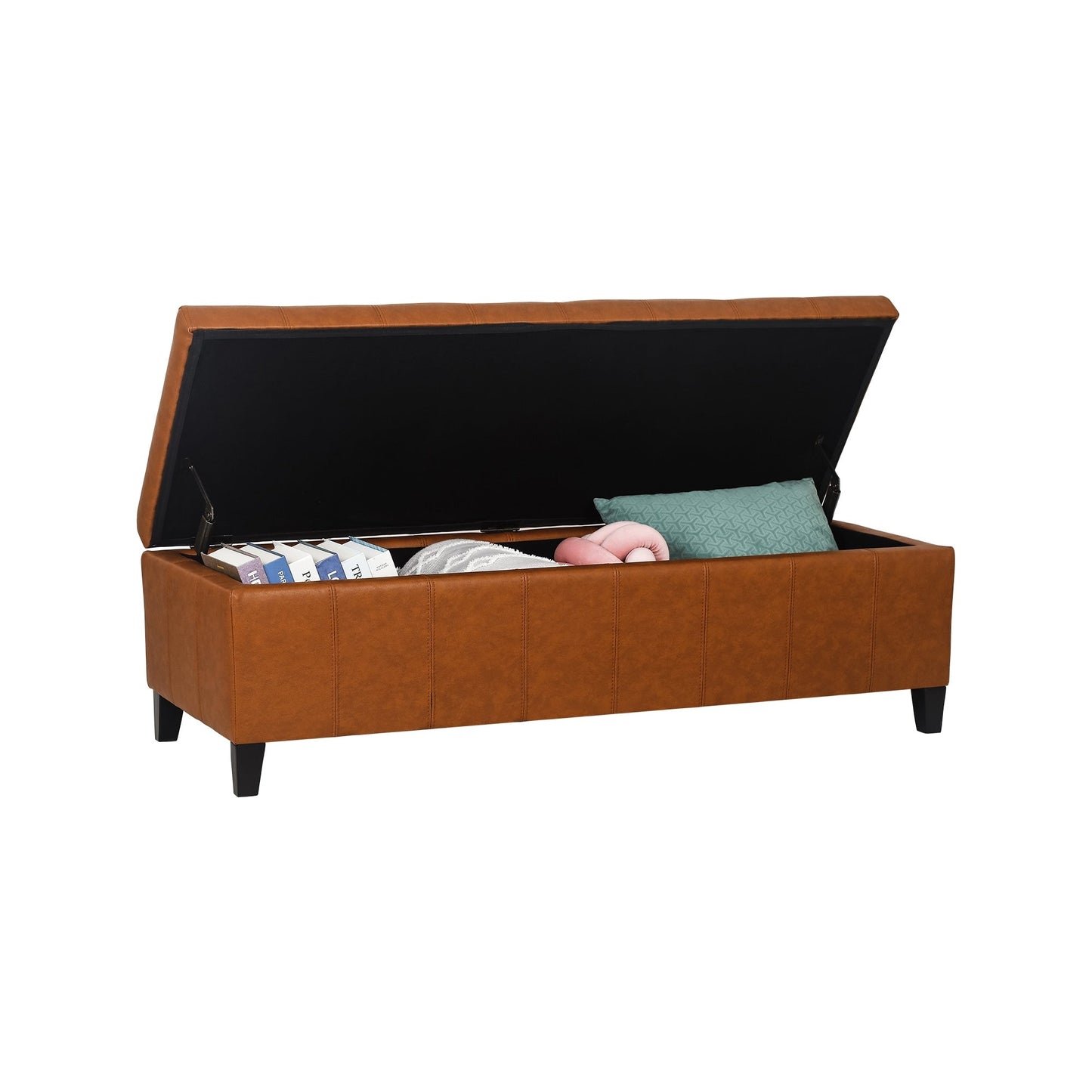 Tabouret de rangement Adeco 50 en simili cuir