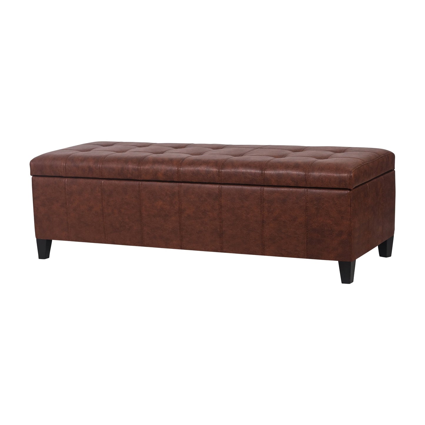 Tabouret de rangement Adeco 50 en simili cuir