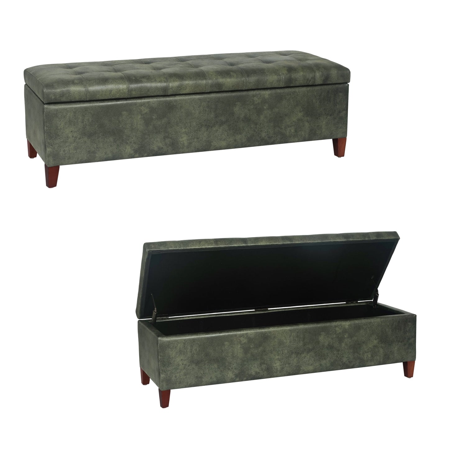 Tabouret de rangement Adeco 50 en simili cuir