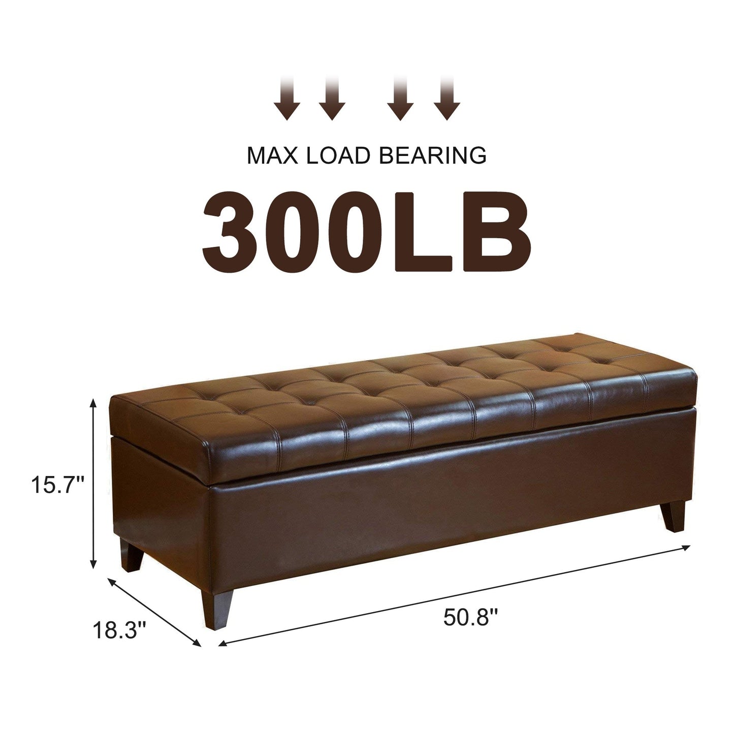 Tabouret de rangement Adeco 50 en simili cuir