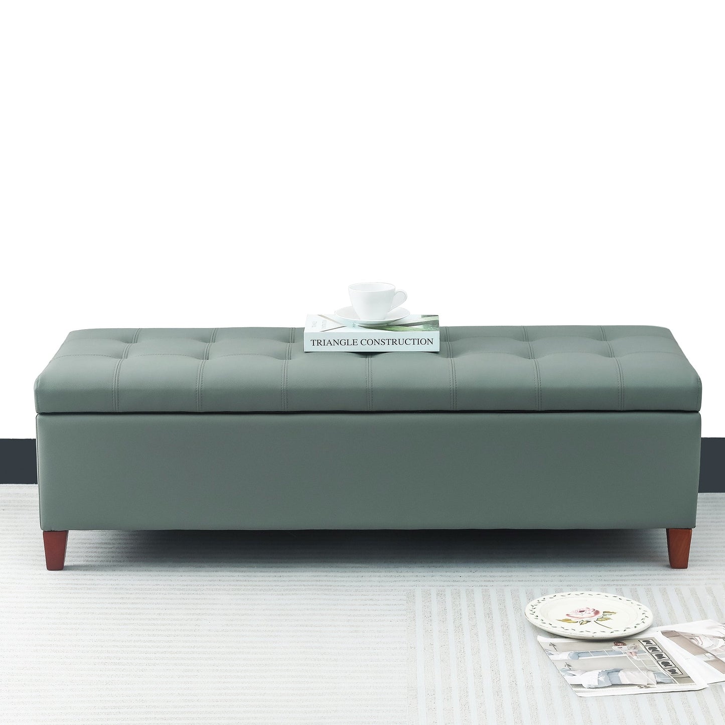 Tabouret de rangement Adeco 50 en simili cuir