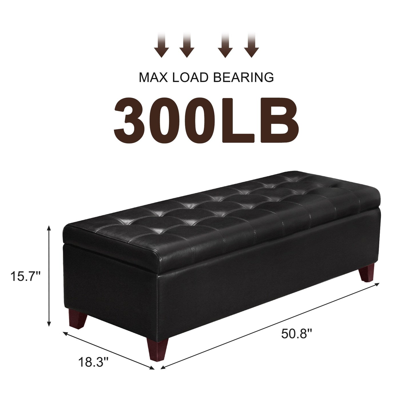 Tabouret de rangement Adeco 50 en simili cuir