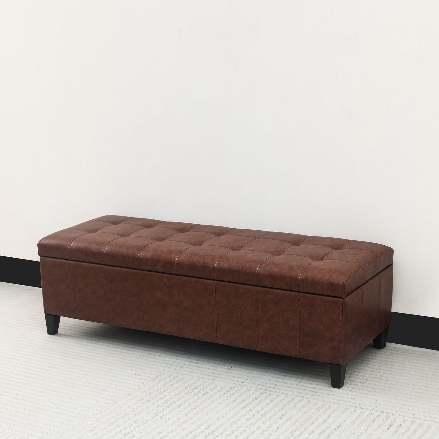 Tabouret de rangement Adeco 50 en simili cuir