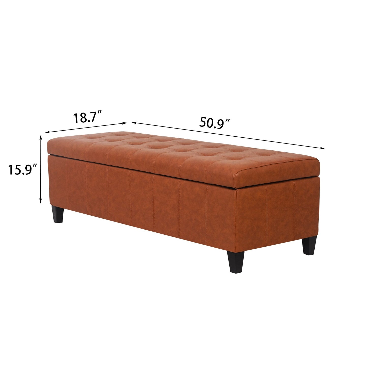 Tabouret de rangement Adeco 50 en simili cuir