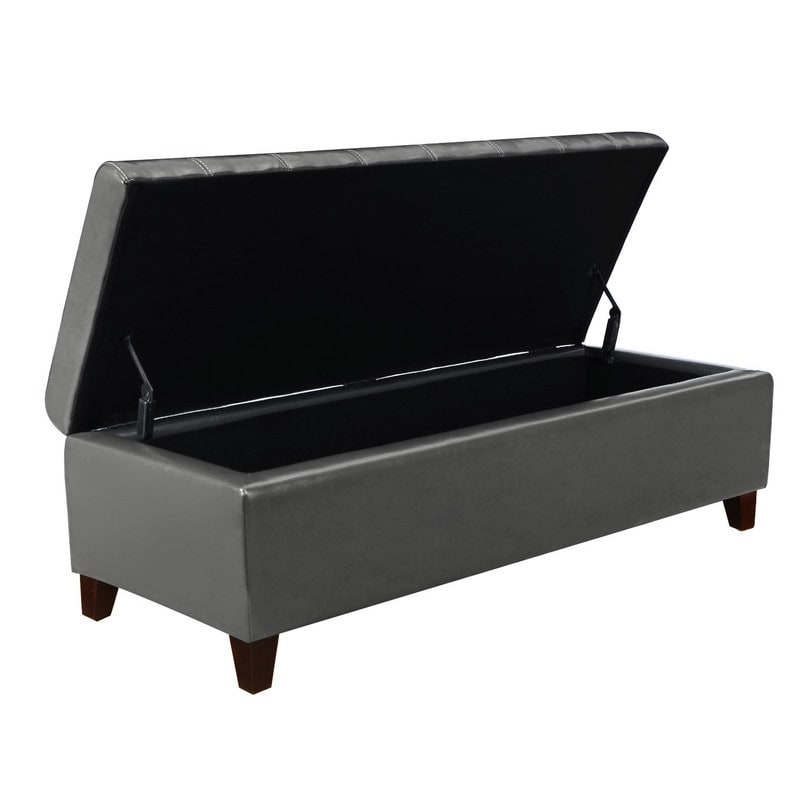 Tabouret de rangement Adeco 50 en simili cuir