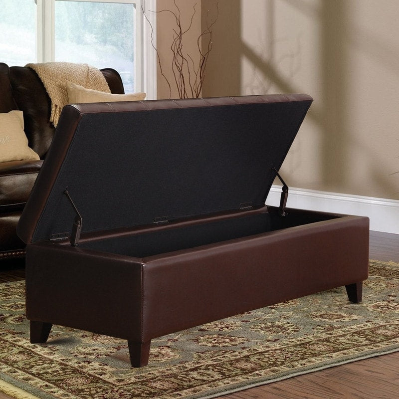 Tabouret de rangement Adeco 50 en simili cuir