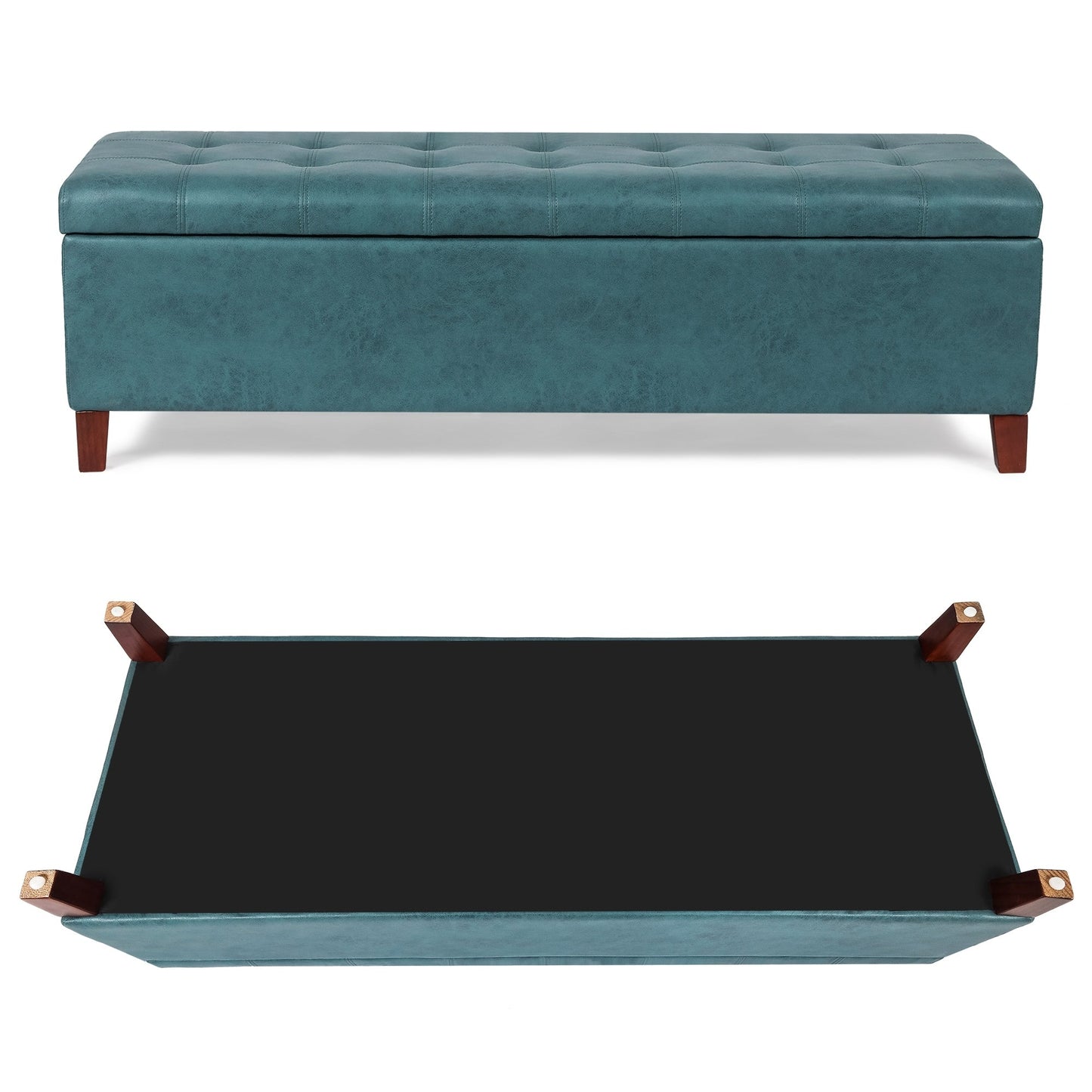 Tabouret de rangement Adeco 50 en simili cuir