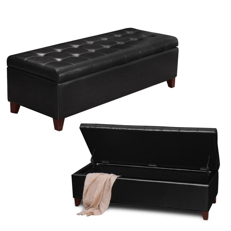Tabouret de rangement Adeco 50 en simili cuir
