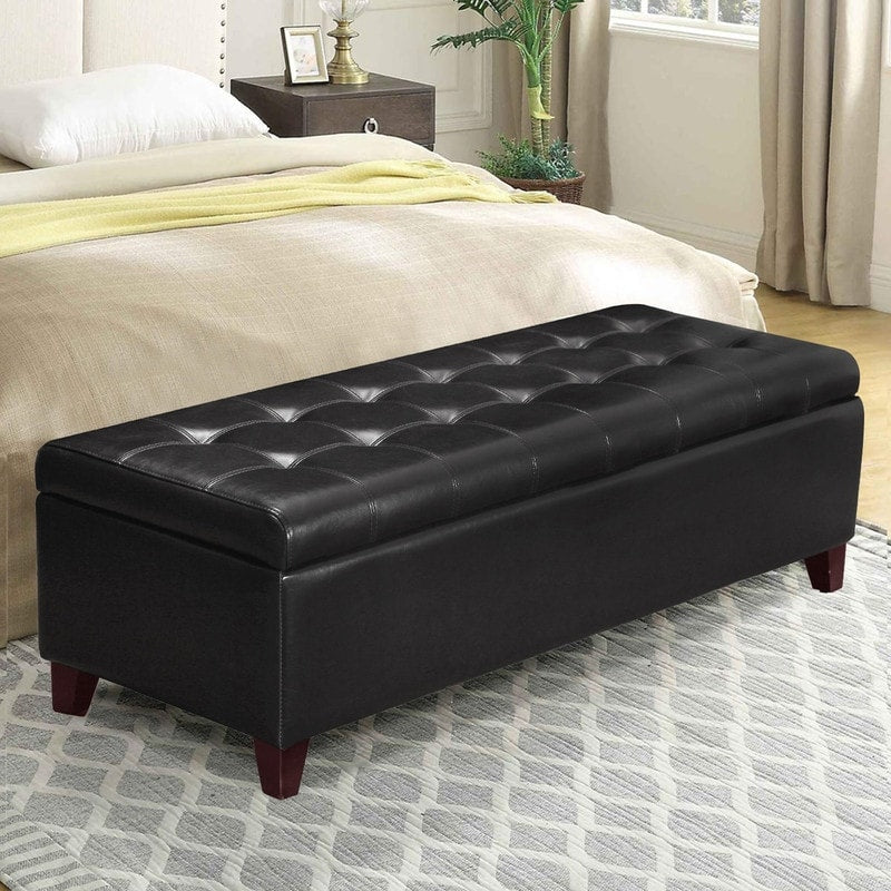 Tabouret de rangement Adeco 50 en simili cuir