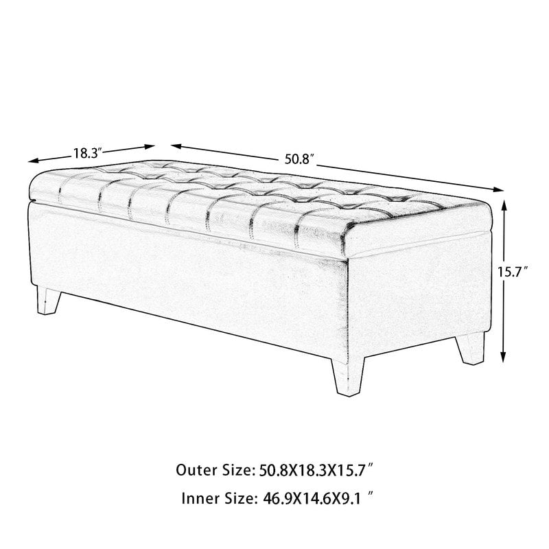 Tabouret de rangement Adeco 50 en simili cuir