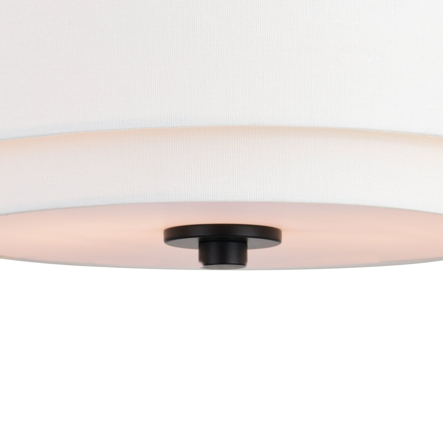 Luminaire à suspension à montage au plafond de style moderne du milieu du siècle de Burnaby avec abat-jour blanc en lin.