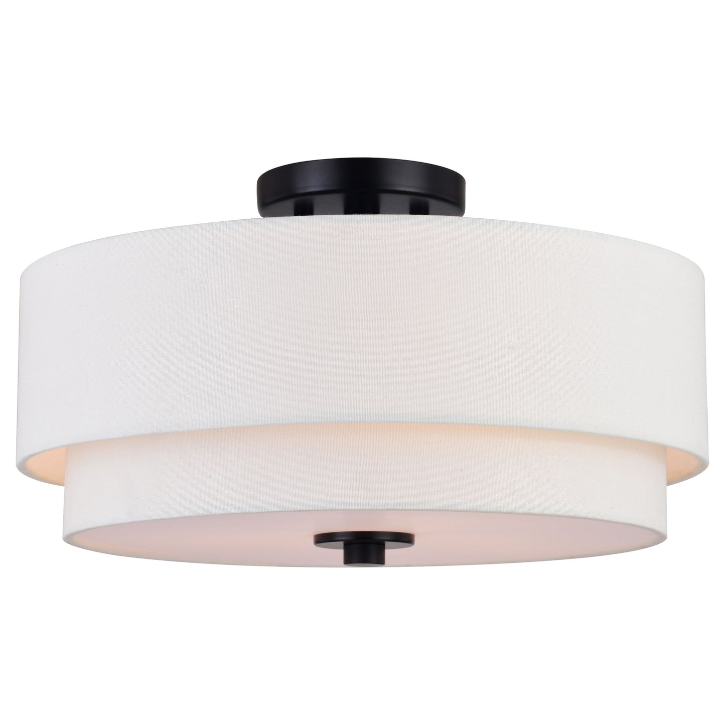 Luminaire à suspension à montage au plafond de style moderne du milieu du siècle de Burnaby avec abat-jour blanc en lin.