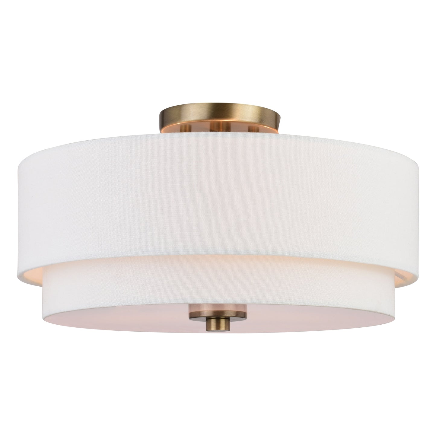 Luminaire à suspension à montage au plafond de style moderne du milieu du siècle de Burnaby avec abat-jour blanc en lin.