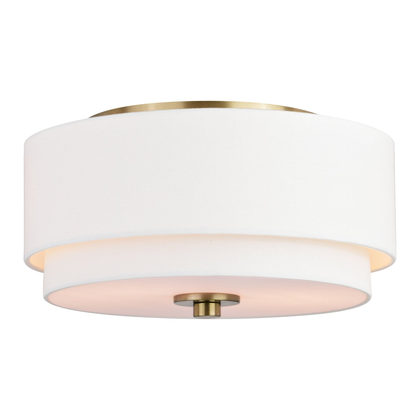 Luminaire à suspension à montage au plafond de style moderne du milieu du siècle de Burnaby avec abat-jour blanc en lin.