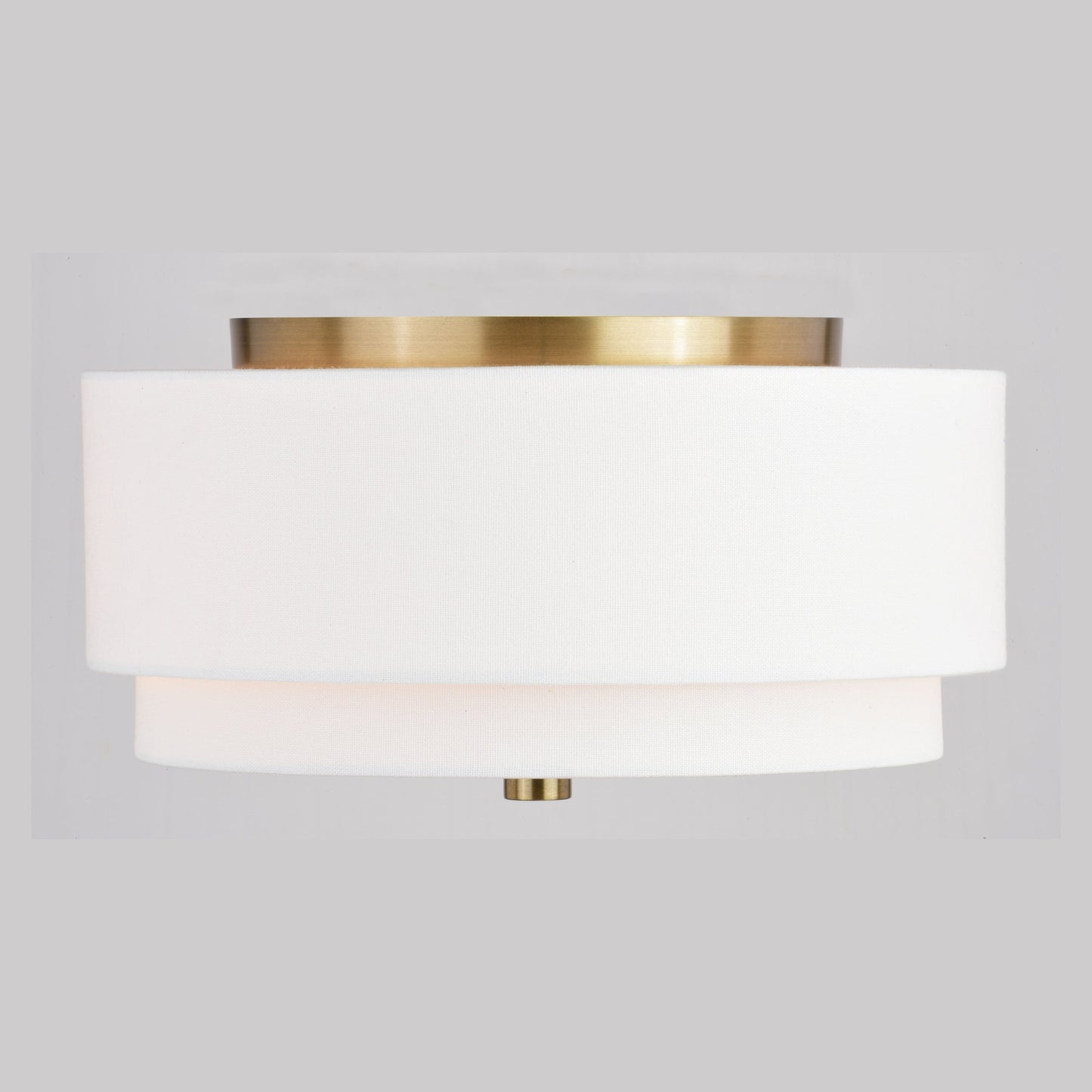 Luminaire à suspension à montage au plafond de style moderne du milieu du siècle de Burnaby avec abat-jour blanc en lin.