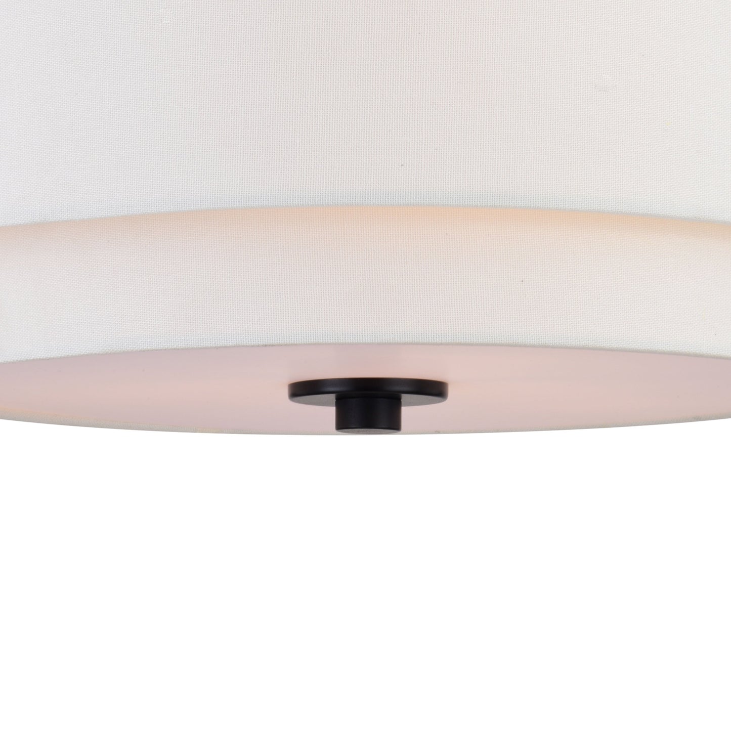 Luminaire à suspension à montage au plafond de style moderne du milieu du siècle de Burnaby avec abat-jour blanc en lin.