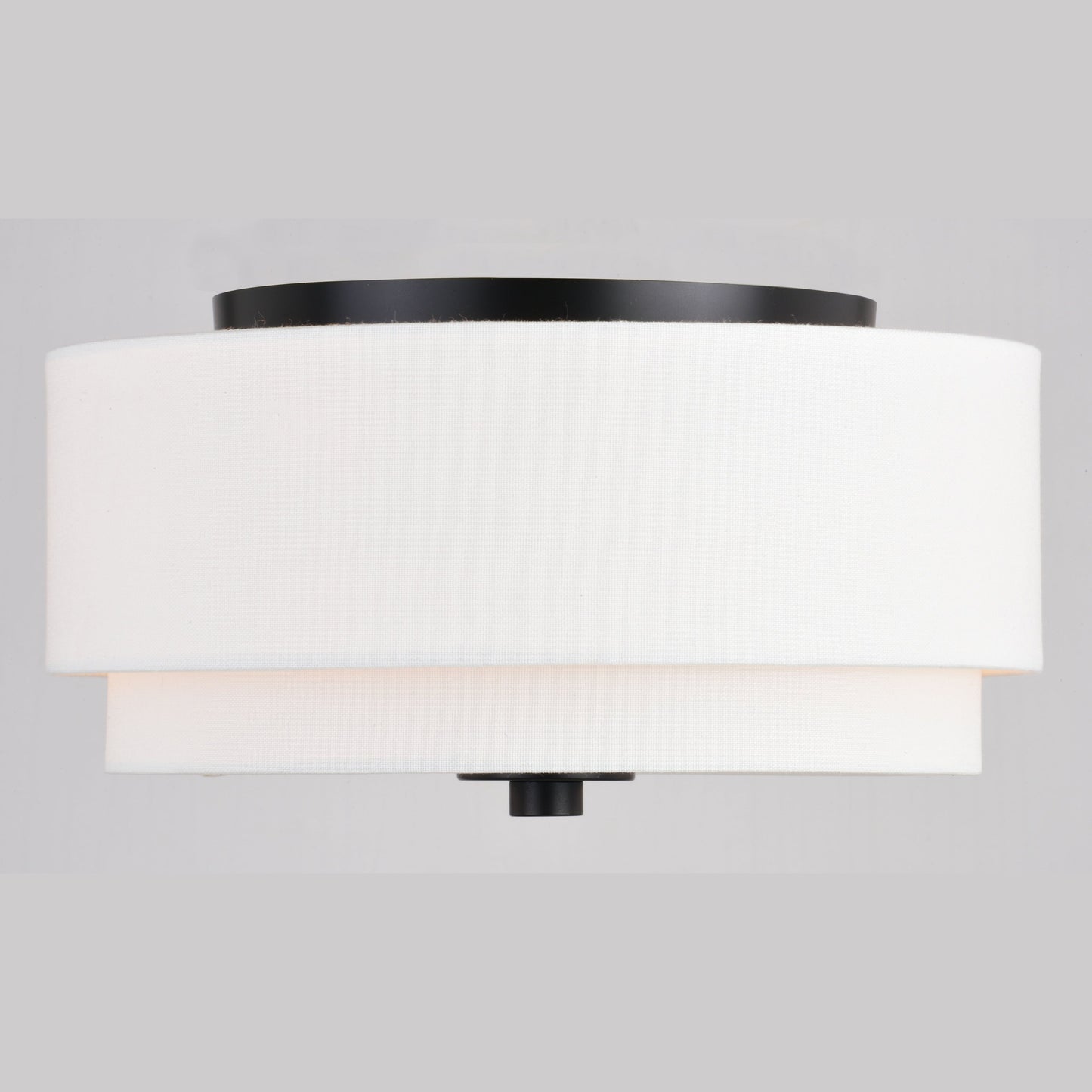 Luminaire à suspension à montage au plafond de style moderne du milieu du siècle de Burnaby avec abat-jour blanc en lin.