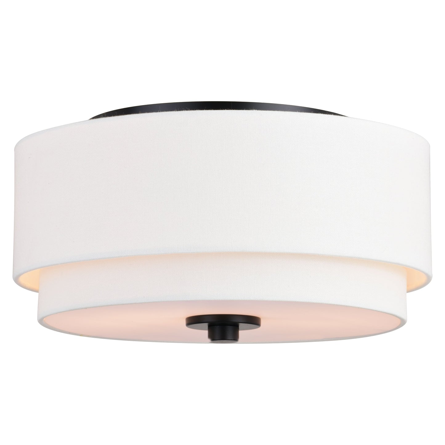 Luminaire à suspension à montage au plafond de style moderne du milieu du siècle de Burnaby avec abat-jour blanc en lin.