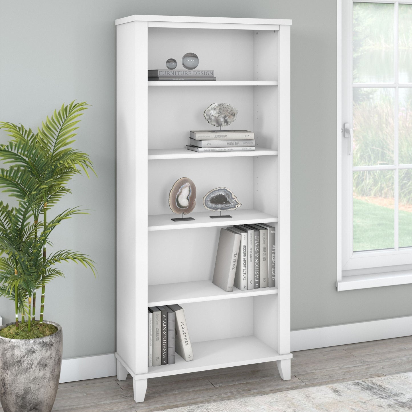 Étagère à livres Bush Furniture Somerset, 5 niveaux, avec étagères réglables