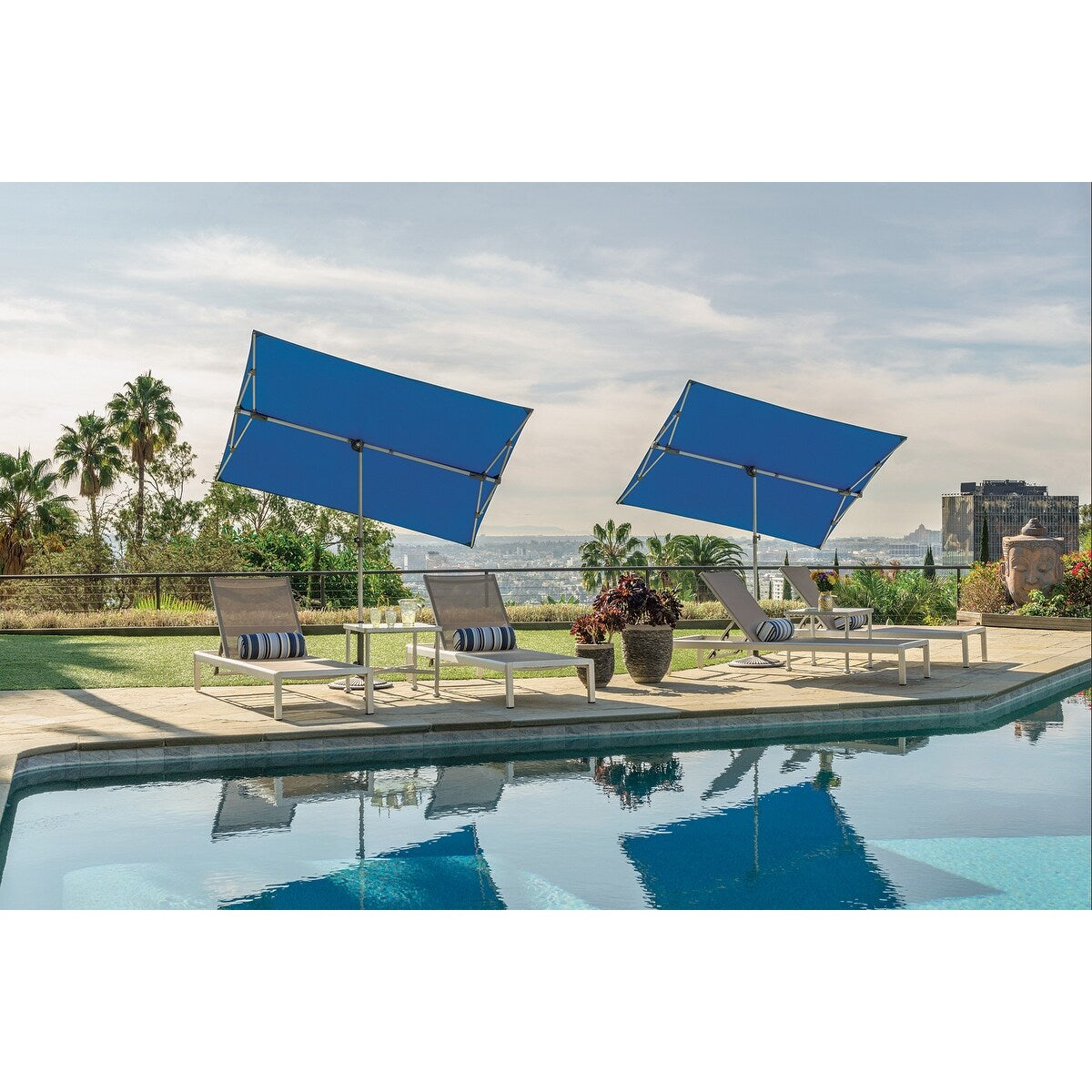 Parasol de balcon rectangulaire SimplyShade Capri de 1,51 m x 2,11 m