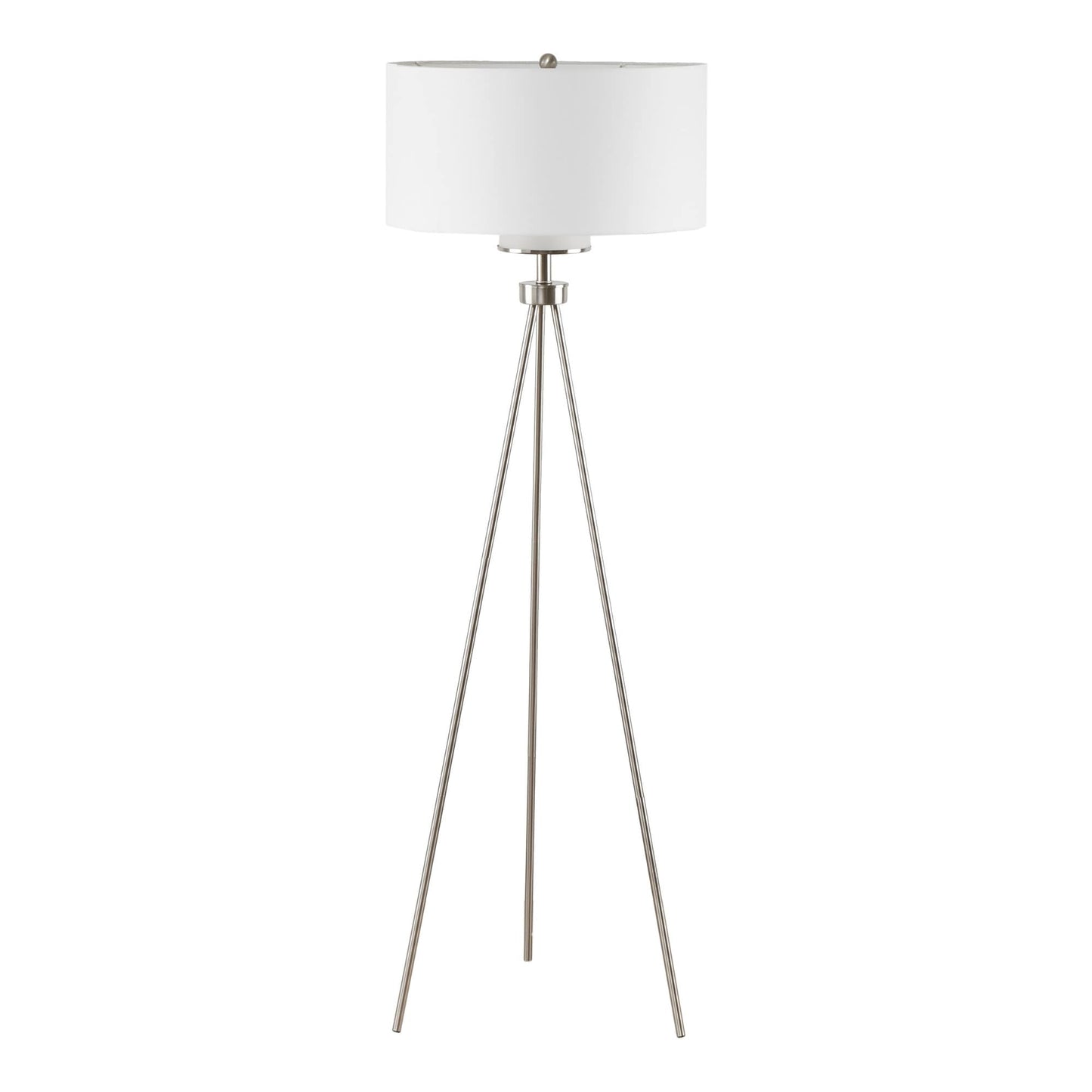 Lampe de chevet sur pied à trois pieds en métal Pacific d'INK+IVY avec abat-jour en verre