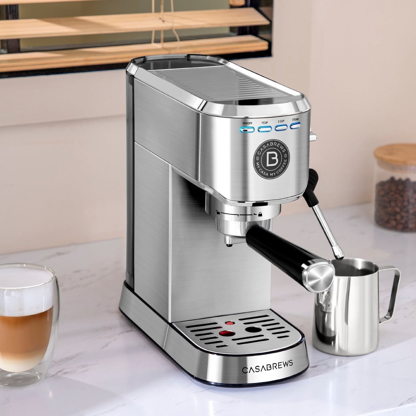 Machine à expresso professionnelle Casabrews 20 Bar avec système de moussage de lait