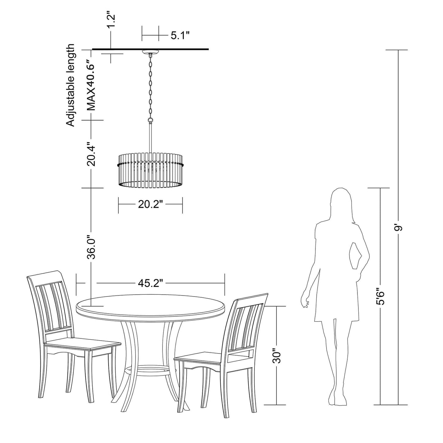 Luminaire suspendu en cristal Casandra à 5 lumières