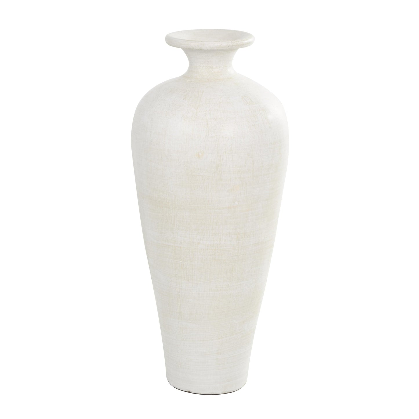 Vase décoratif en forme d'amphore, en céramique, de grande taille, pour le sol - Blanc - Roche River Decor