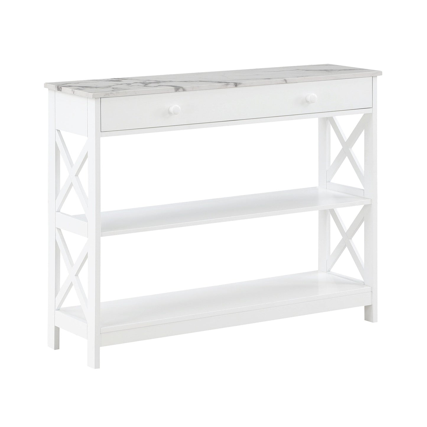 Table console Oxford à 1 tiroir avec étagères de Convenience Concepts