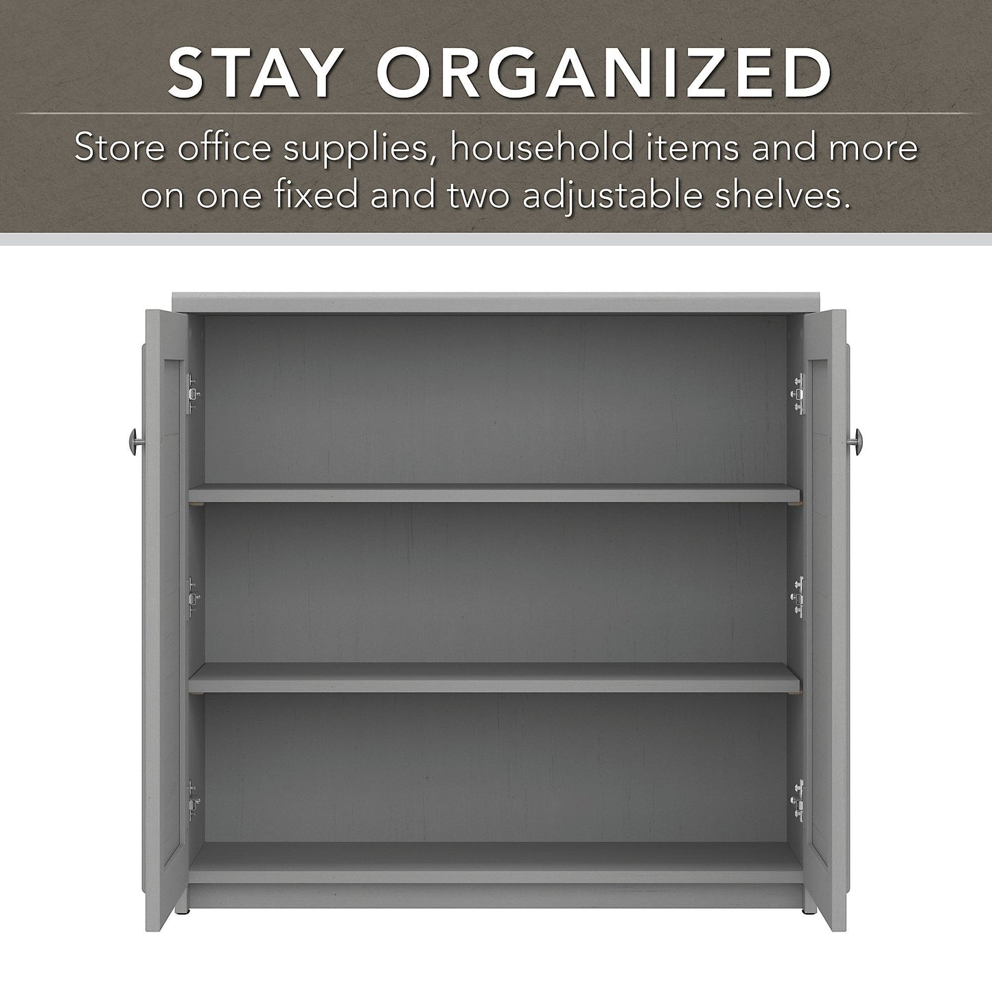 Armoire de rangement Fairview avec portes et étagères de Bush Furniture - 80,6 cm L x 32,4 cm l x 78 cm H