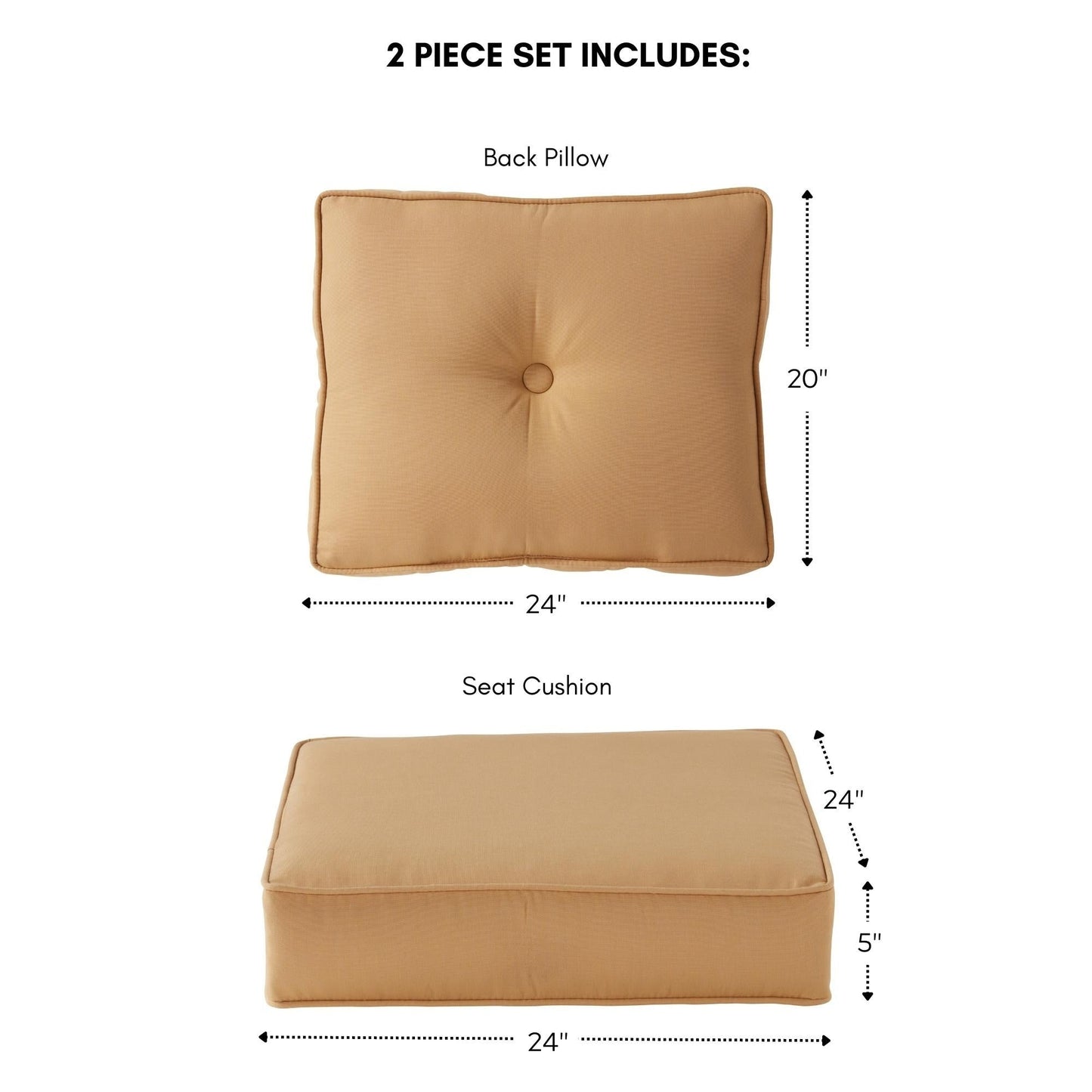 Ensemble de coussins d'extérieur Sunbrella Premium pour assise profonde, 2 pièces