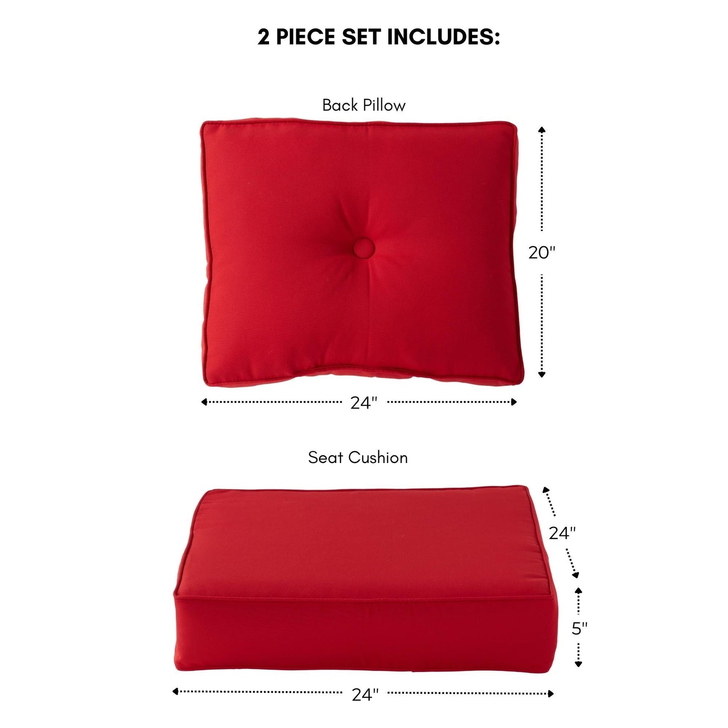 Ensemble de coussins d'extérieur Sunbrella Premium pour assise profonde, 2 pièces