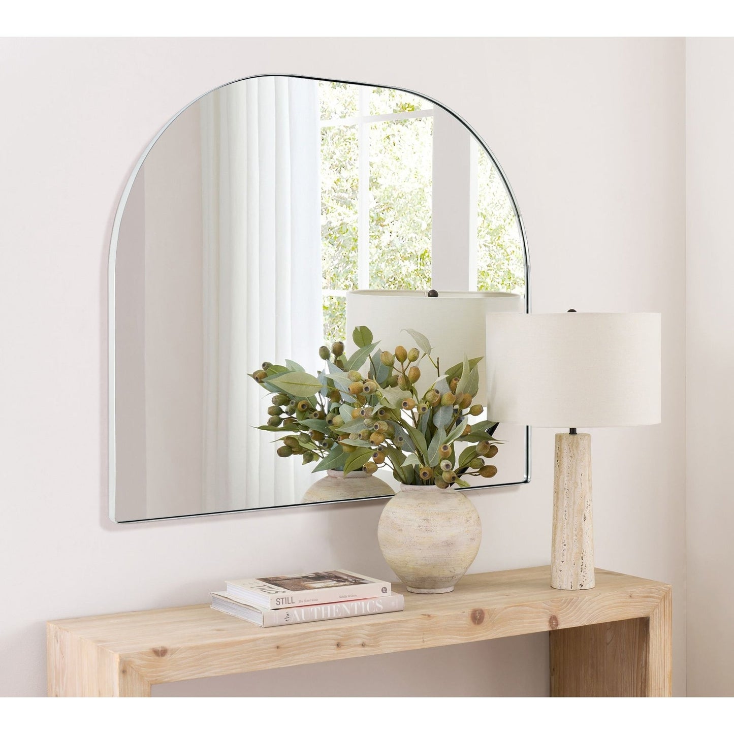 TEHOME Dezerae Grand miroir à arche pour cheminée, 102 cm L x 81 cm H