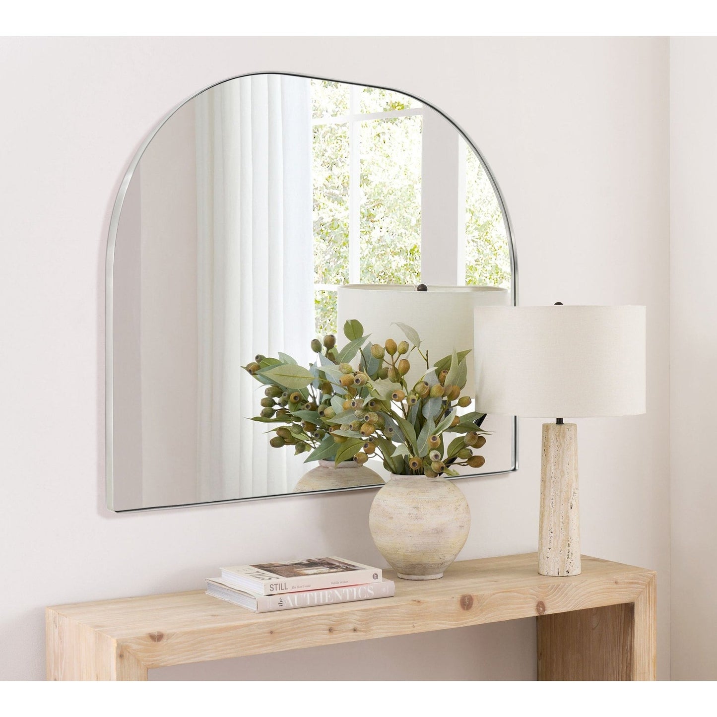 TEHOME Dezerae Grand miroir à arche pour cheminée, 102 cm L x 81 cm H