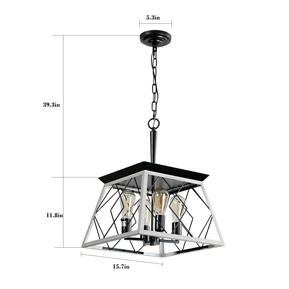 Luminaires à suspension à 4 lumières, style ferme, avec gradation, pour salle à manger, ampoules non incluses.