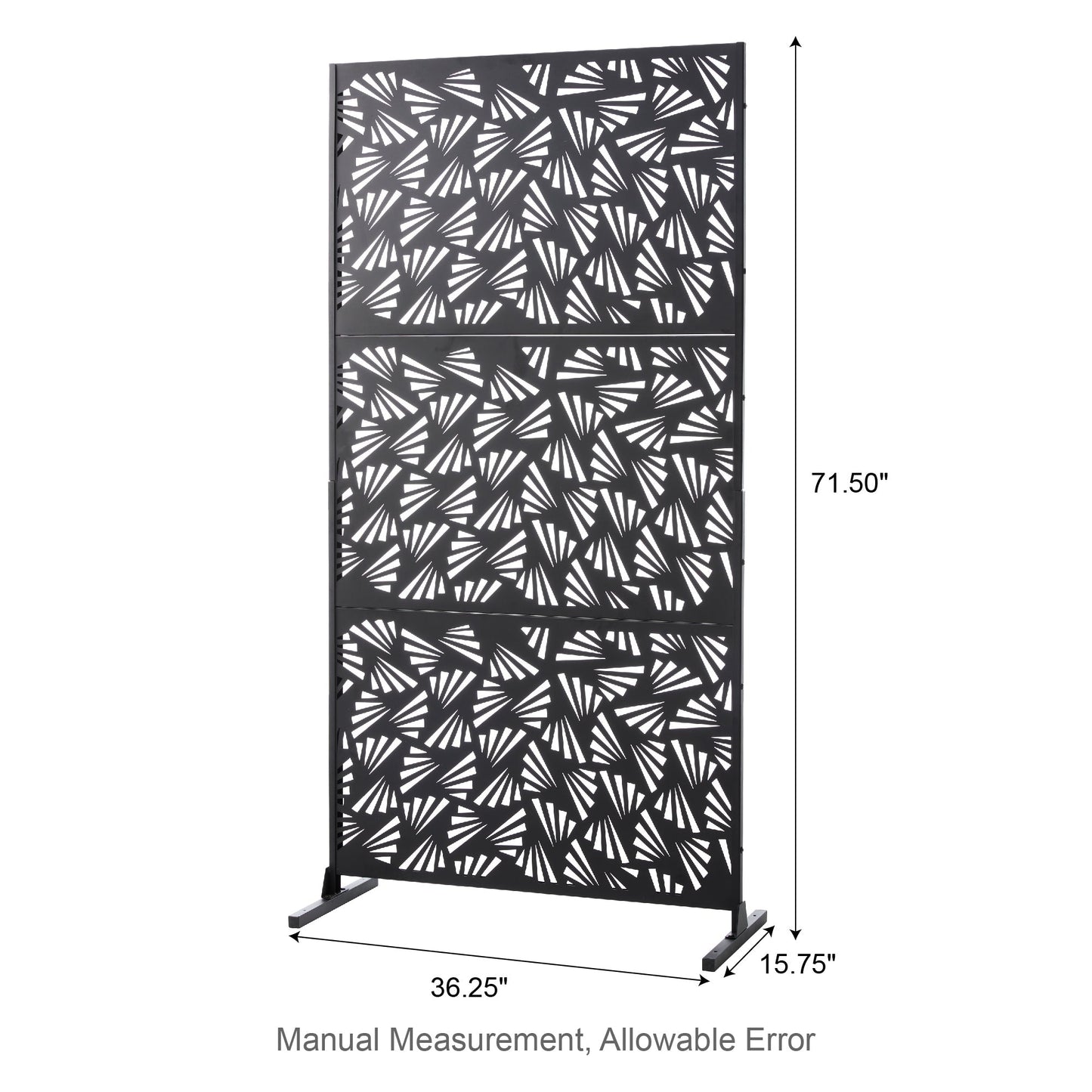 Glitzhome Écran de séparation de pièce, pare-brise à 3 panneaux, motif floral galvanisé, 1,8 m (6 pieds)
