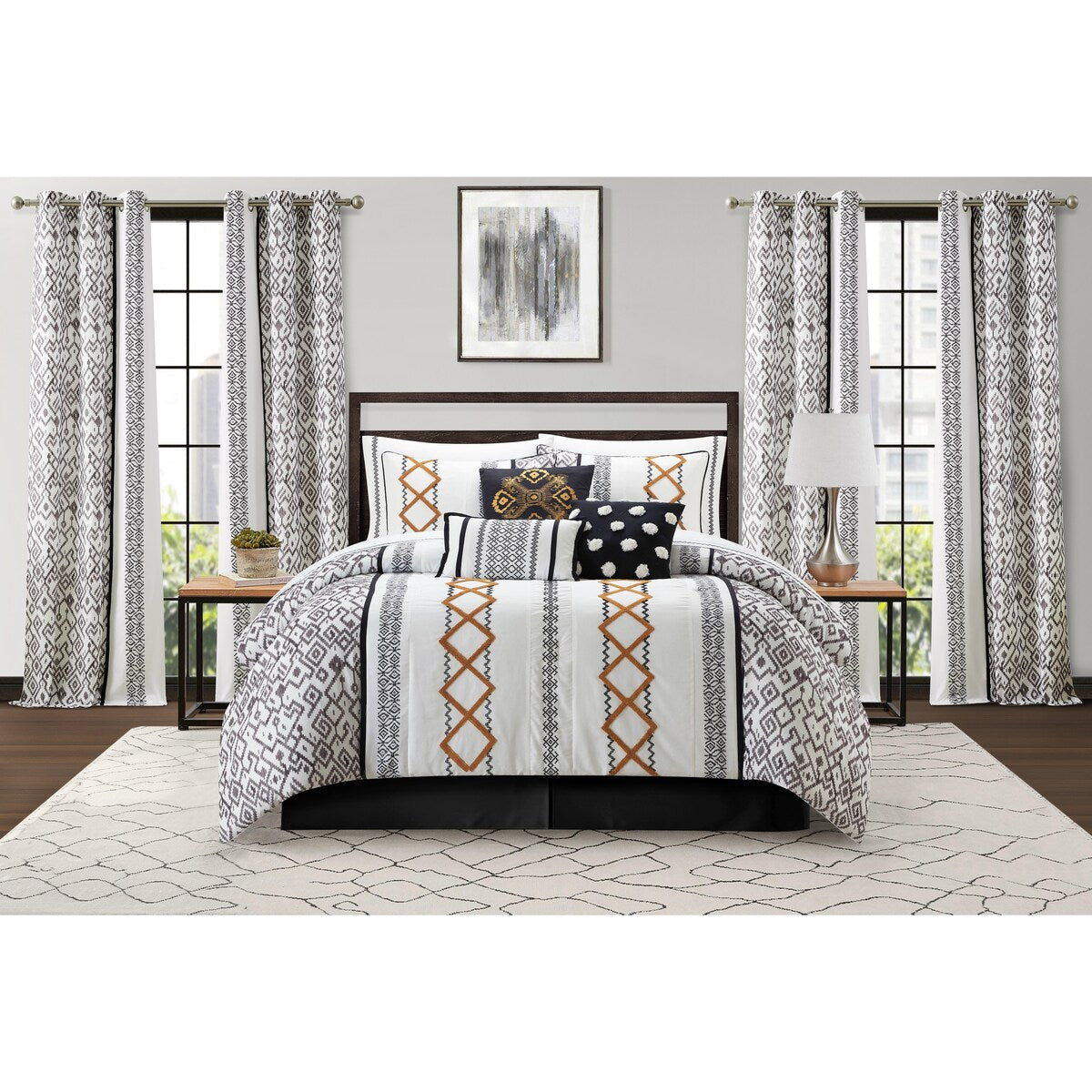 Ensemble de Couette Nanshing Trina 15 Pièces Brodé Bohème