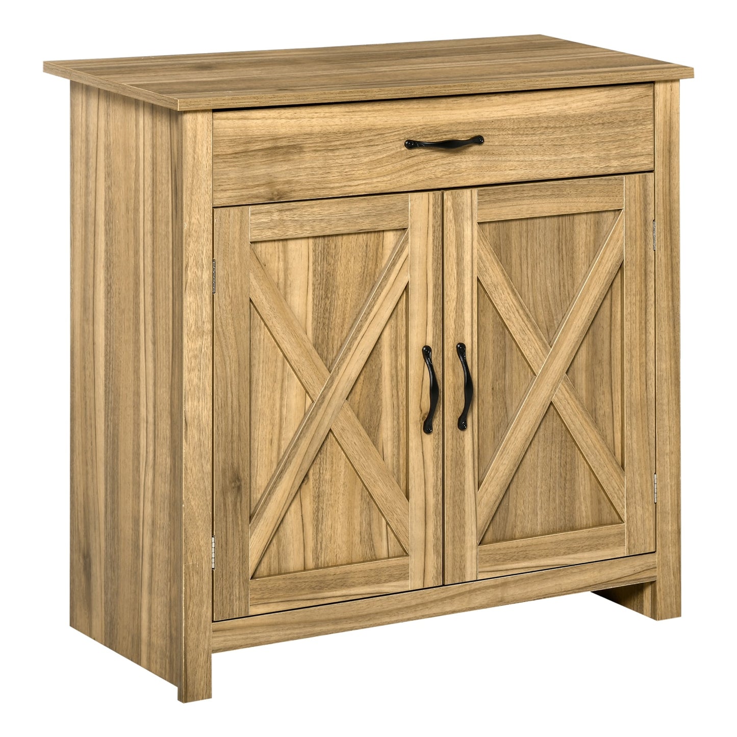 Buffet HOMCOM style porte de grange de ferme, 32 pouces, meuble de rangement, bar à café pour salon ou entrée