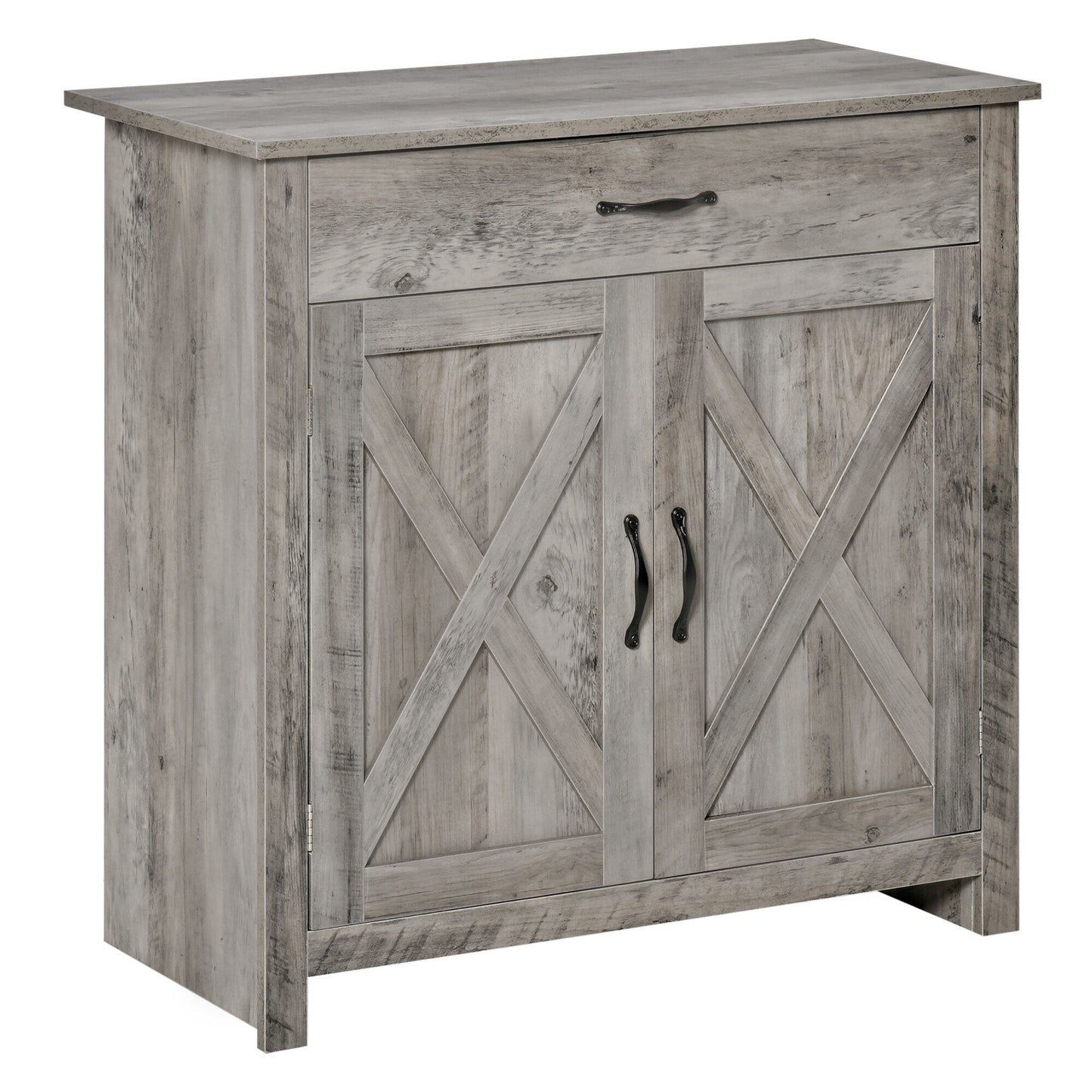 Buffet HOMCOM style porte de grange de ferme, 32 pouces, meuble de rangement, bar à café pour salon ou entrée