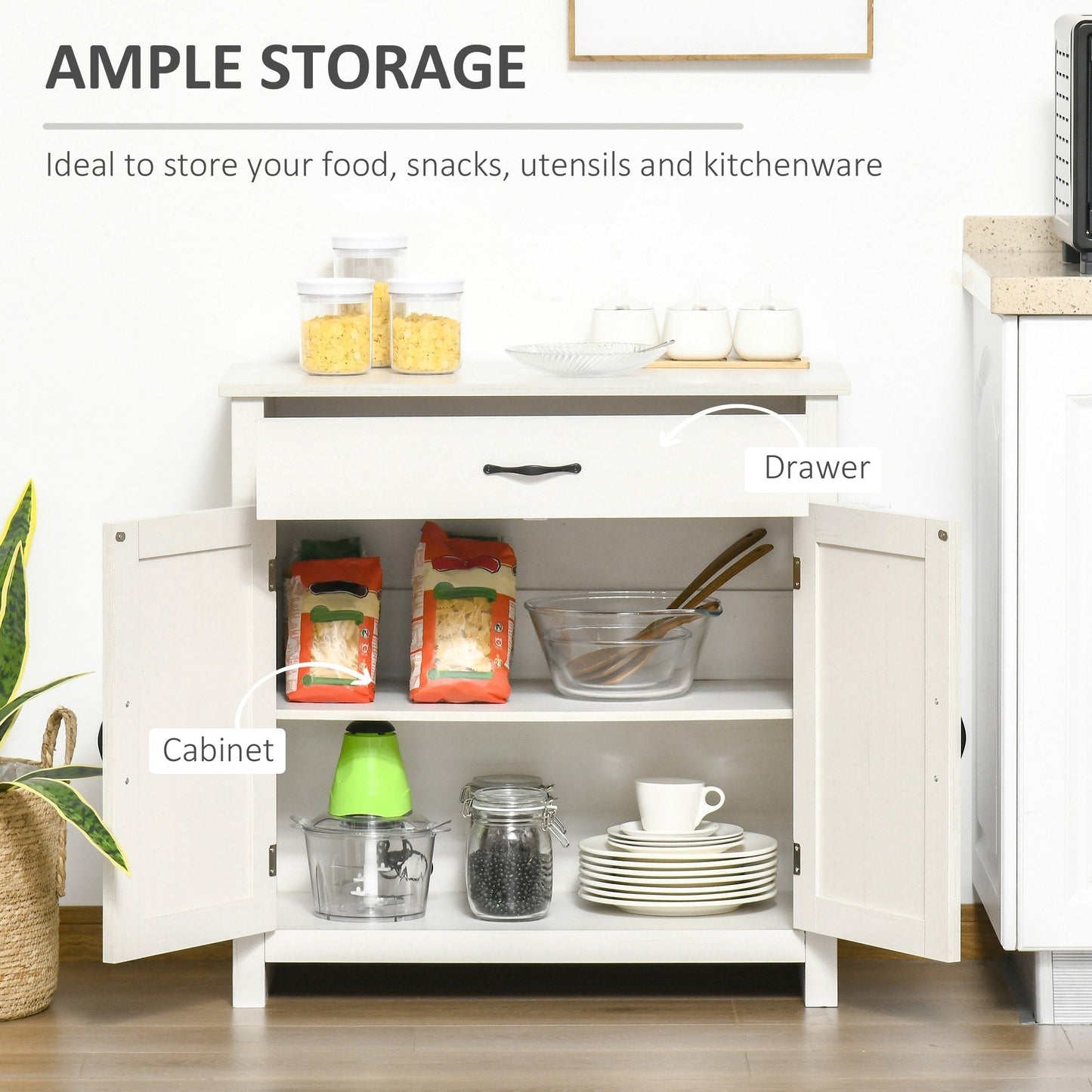 Buffet HOMCOM style porte de grange de ferme, 32 pouces, meuble de rangement, bar à café pour salon ou entrée