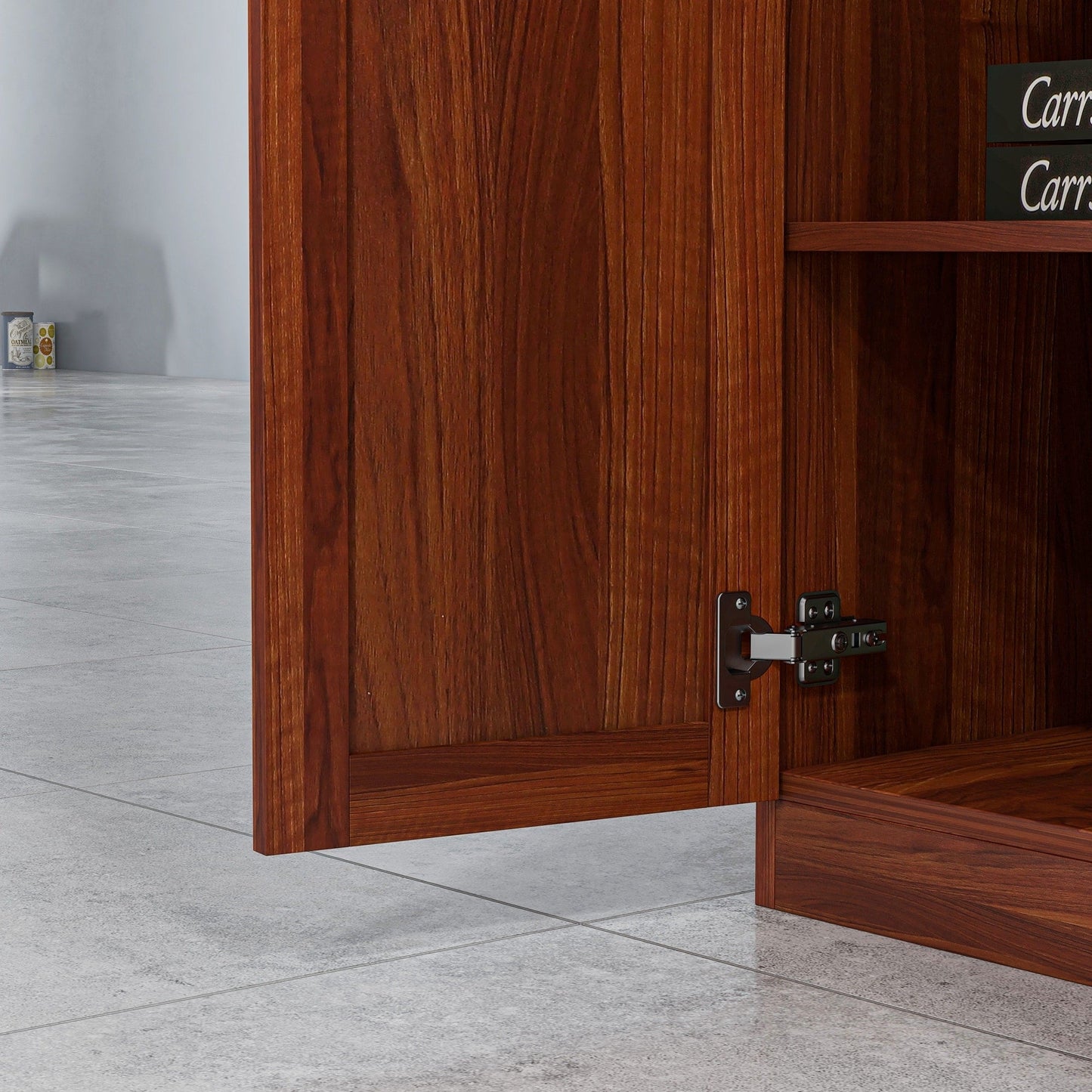 HOMCOM Étagère de rangement pour cuisine, armoire de rangement à 2 portes avec 5 niveaux de rangement et 2 étagères réglables pour salle à manger (63 pouces)