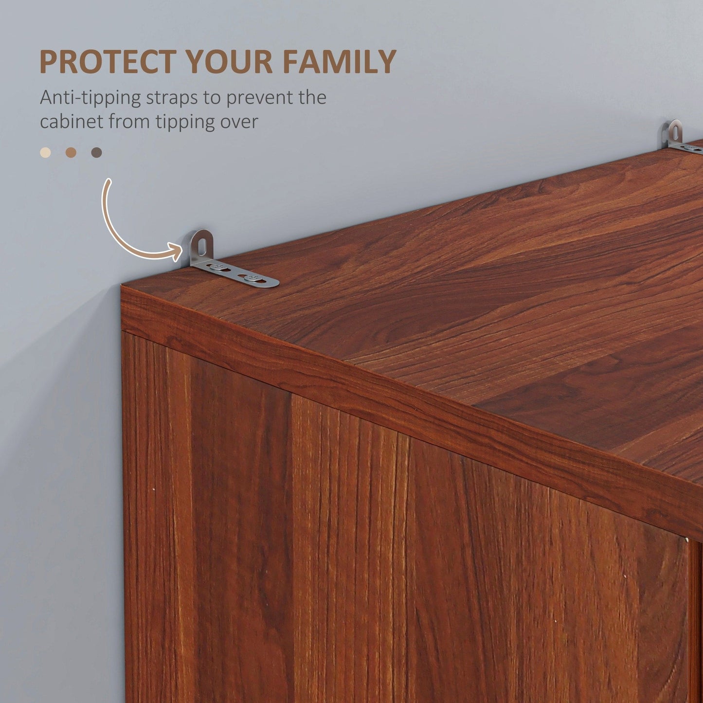 HOMCOM Étagère de rangement pour cuisine, armoire de rangement à 2 portes avec 5 niveaux de rangement et 2 étagères réglables pour salle à manger (63 pouces)